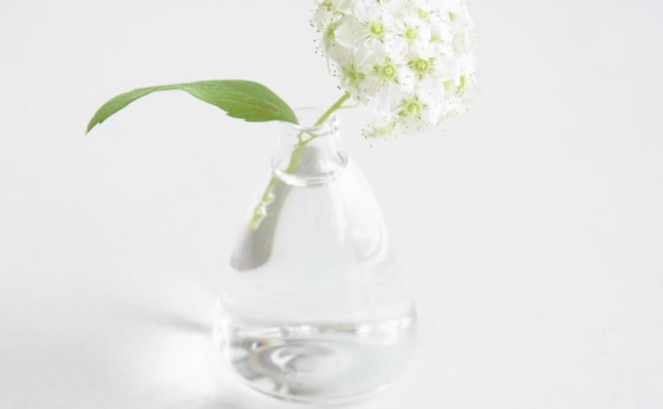 ミニチュアのフラスコみたいな小さな花器。お庭のお花やお散歩で摘んできた野の花などを挿して。暮らしに小さな彩りを添えます。