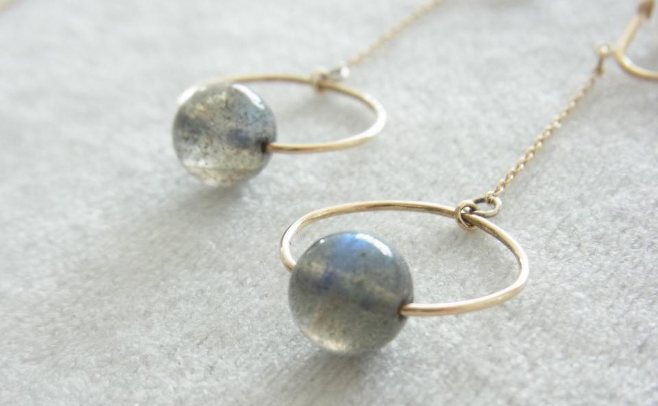 イヤリング K10 / ラブラドライト ¥21,600(税込)